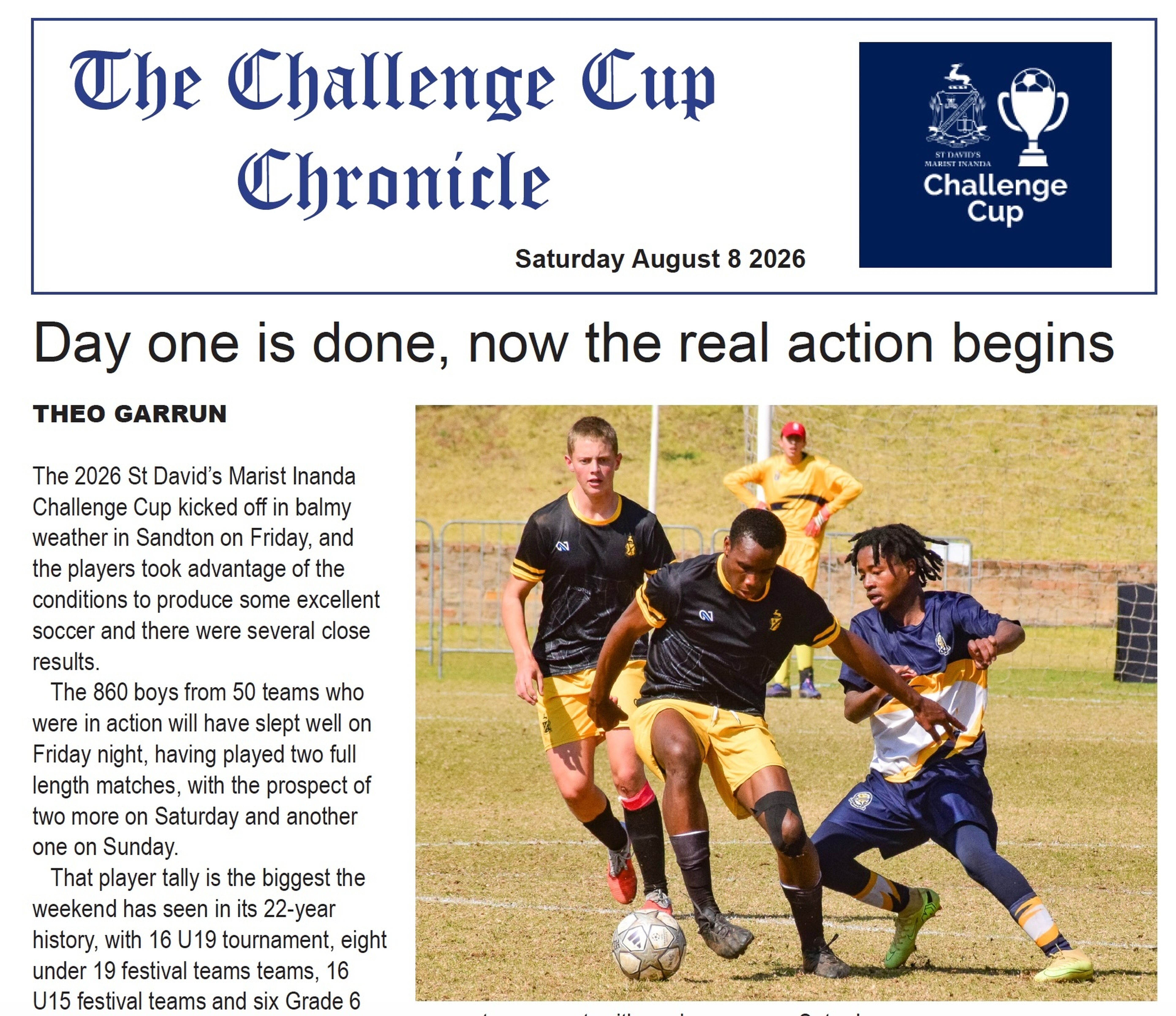 SDMI Challenge Cup Chronicle Day 1 – St David's Marist Inanda