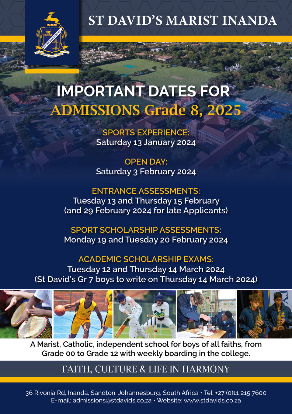 Important dates St David's Marist Inanda